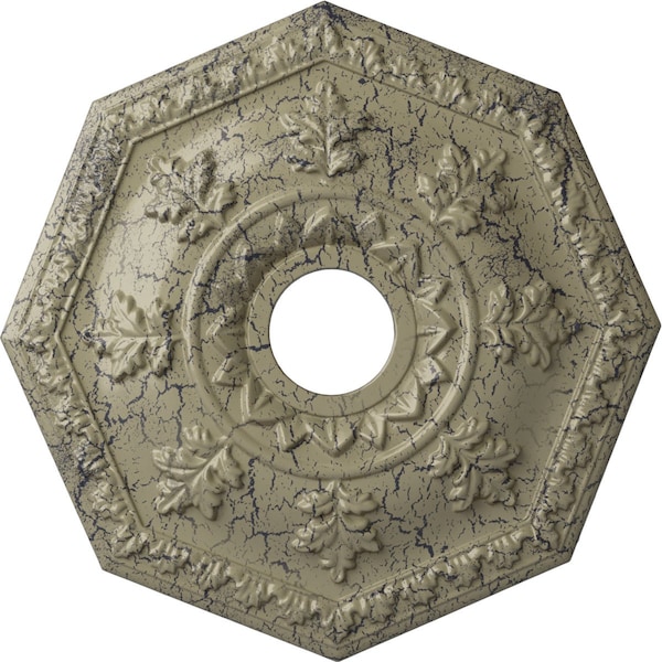 Ekena Millwork Nottingham Medallion (Canopies up to 4 5/8"), 18"OD x 3 1/2"ID x 1 1/2"P, Castle Stone Crackle CM18NTCSC - main